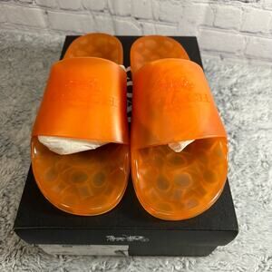 Coach Women's Orange Slide Sandals